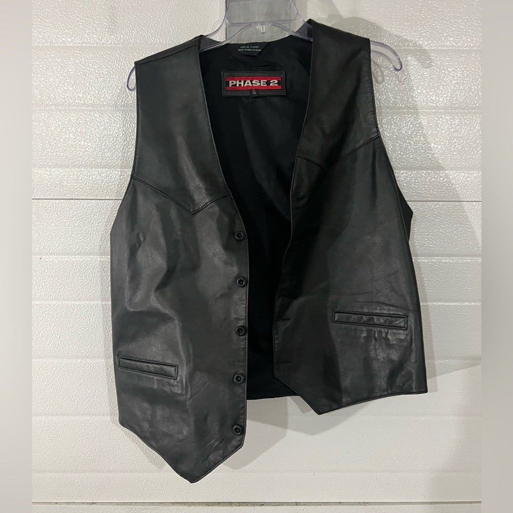 Phase 2 leather vintage vest size medium
